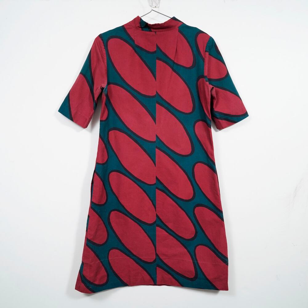 Vintage 1960s Marimekko Mod Op Art Cotton Shift Dress – Size 36 (S) - Picture 2 of 11